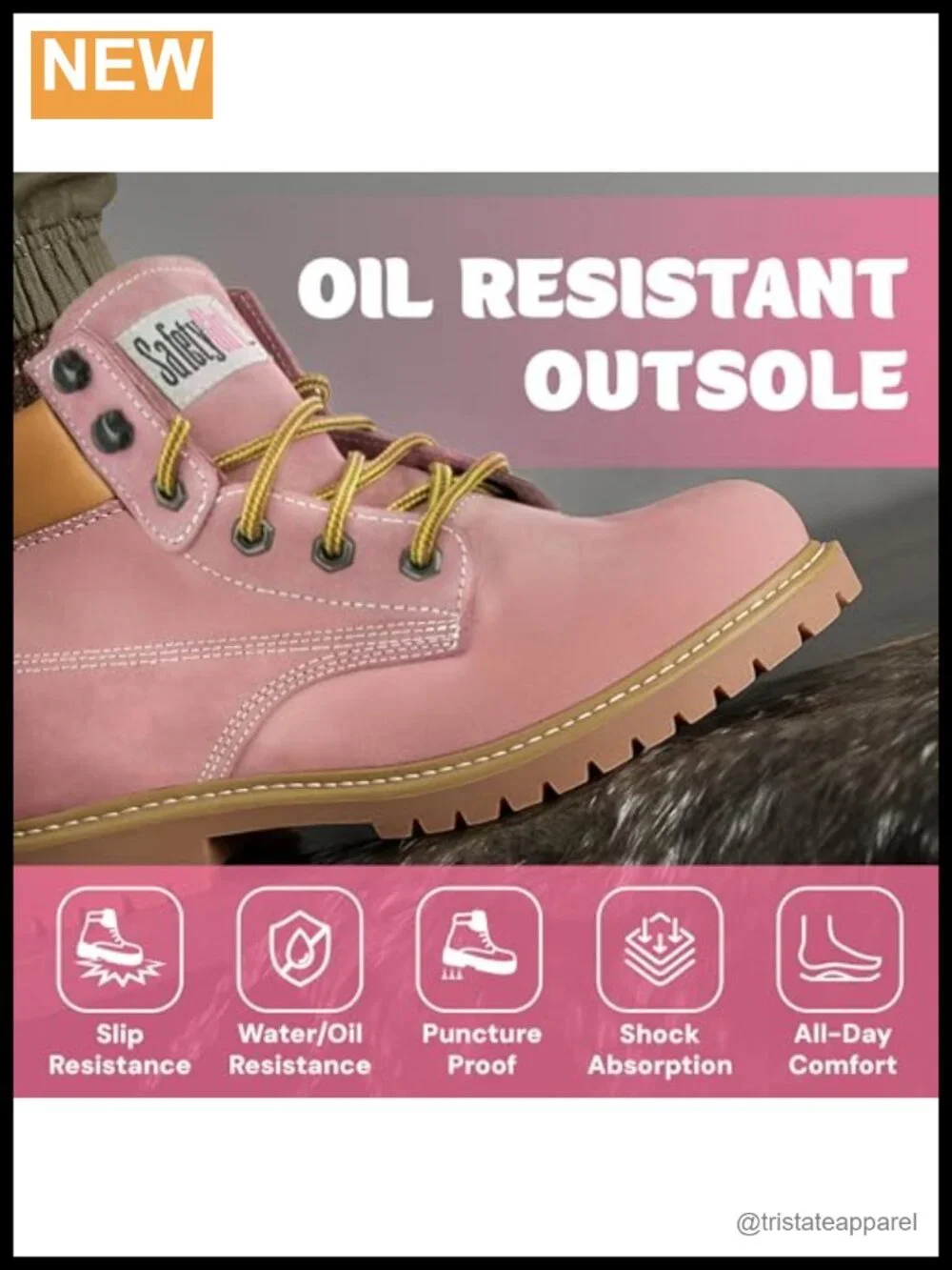 Waterproof Soft Toe Ankle Work Boots with Lace-Up